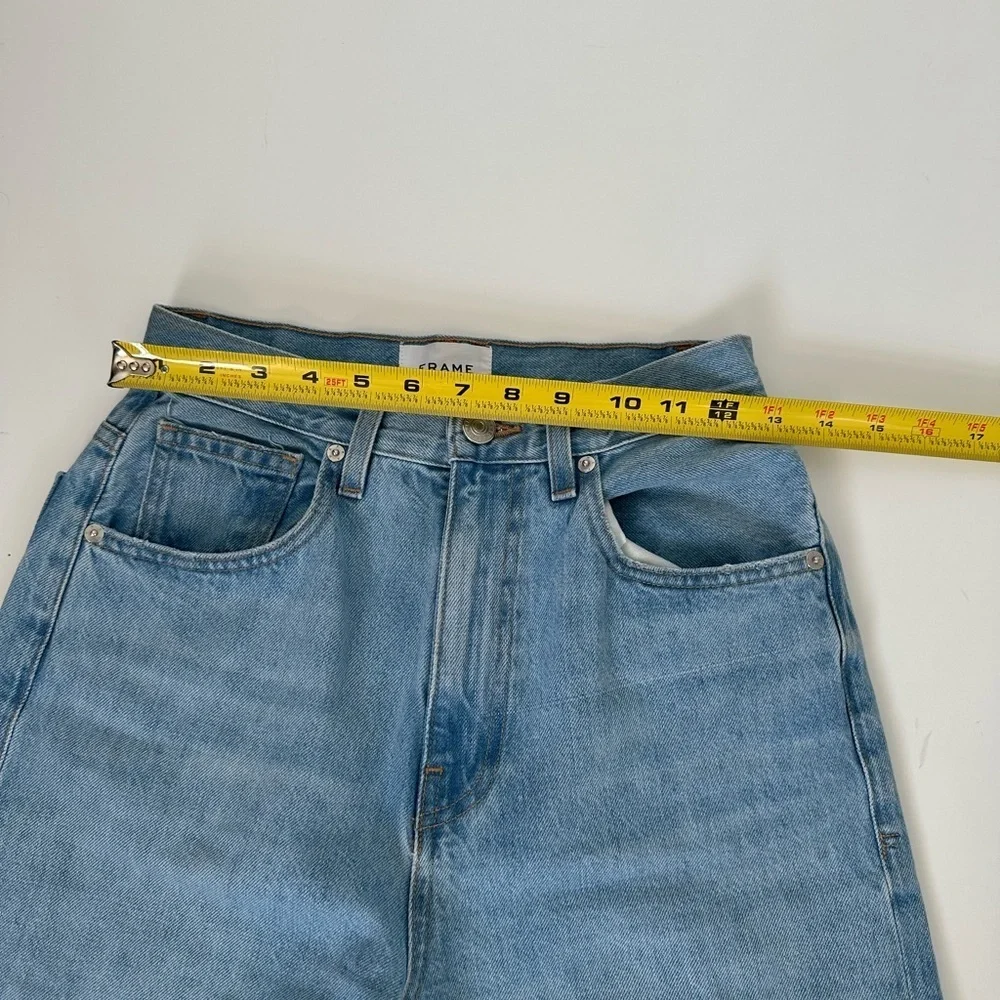Frame Denim Light Blue Jeans with Silver Button 100%cotton - Picture 8 of 15